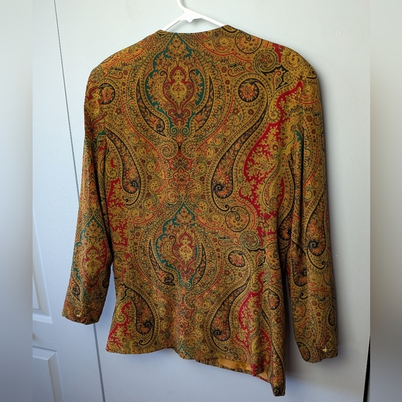 JONES NEW YORK Women Blazer VINTAGE Size 12 100% Silk Made In Korea - Picture 7 of 9